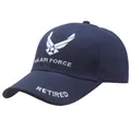 Donkerblauwe US Air Force piloot baseballpet met wit borduursel en geborduurd logo - Eén maat / Marineblauw