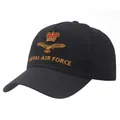 Classic black baseball cap with golden eagle embroidery and Royal Air Force design - L (58-60cm) / Black