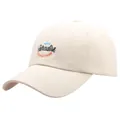 Beige katoenen baseballpet met geborduurde vis en Paradise City Brandmade tekst - Volwassen Eén Maat (58cm Verstelbaar) / Beige