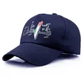 Dunkelblaue Baumwoll-Baseballkappe mit palästinensischer Flagge und Stickerei - Einheitsgröße / Marineblau