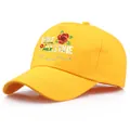 Casquette de baseball jaune Free Palestine avec imprimé rose et reflet miroir élégant - Taille unique adulte (58 cm réglable) / Jaune