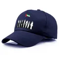 Navy blue cotton UAE souvenir baseball cap with Dubai cultural print and flag - Navy Blue