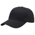 Klassische schwarze Baumwoll-Basecap im minimalistischen Six-Panel-Design mit Schirm - Einheitsgröße / Schwarz