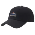 Berretto da baseball unisex in cotone nero con ricamo di montagna e sole estivo - Taglia unica / Nero