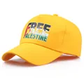 Casquette de baseball jaune avec impression drapeau Free Palestine réglable - Taille unique adulte (58 cm réglable) / Jaune
