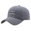 Berretto da baseball in cotone grigio con ricamo montagna e sole visto da 45 gradi - Taglia unica / Grigio