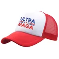 ULTRA MAGA Trucker-Kappe mit rotem Netzrücken und weißer Front für den Sommer - Rot