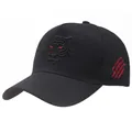 Schwarze High-Top-Baseballkappe mit Tigerkopf-Stickerei und roten Kratzspuren - Ganz Schwarze Tigerstickerei + Seitenkralle