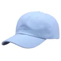 Minimalistische hellblaue Baumwoll-Baseballkappe mit gebogenem Schirm und 6-Panel-Stil - Einheitsgröße / Himmelblau