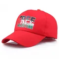 Casquette de baseball rouge en coton avec imprimé Free Palestine sur fond blanc - Taille unique adulte (58 cm réglable) / Rouge