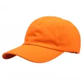 Klassische leuchtend orangefarbene Baseballkappe aus Baumwolle mit gebogenem Schirm - Einheitsgröße / Orange