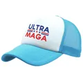 Himmelblaue und weiße ULTRA MAGA Mesh Trucker-Kappe mit rotem Stern und Streifendruck - Himmelblau