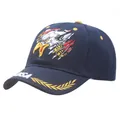 Navy blue baseball cap with embroidered eagle and USA flag design for sun protection - One Size / Navy Eagle Claw Style