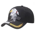 Black cotton baseball cap featuring native pride eagle embroidery and USA brim detail - One Size / Black Native Pride Style