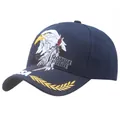Dunkelblaue Baseballkappe aus Baumwolle mit Adler-Stickerei und NATIVE PRIDE Text - Native Pride Stil (8)