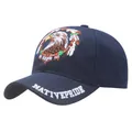 Dark blue cotton baseball cap with eagle embroidery and Native Pride text on the brim - One Size / Navy NAT Round Style