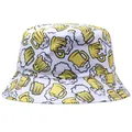Bob blanc avec motifs de chope de bière jaune pour les vacances d'été à la plage - M (Adulte 56-58cm) / Bière Blanche 1