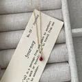 Elegante 18K goud S925 zilveren ketting met rode robijn hanger en fijne O-ring ketting - 925 zilver / Goudkleur Rode Zirkonia