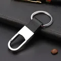 Premium Schlüsselanhänger aus schwarzem Leder und Silbermetall mit Business-Zubehör - Schwarze Lederschlaufe (GX-171)