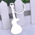 Portachiavi apribottiglie a forma di chitarra in metallo lucido per regali musicali - Stile Chitarra Argento Lucido