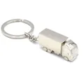 Portachiavi a forma di camion in metallo argento lucido con design 3D realistico - Stile Camion Cavo (GX-034) / Argento-Stile Cavo