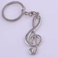Portachiavi con chiave di violino in metallo argento lucido realizzato in lega di zinco - Argento