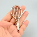 Portachiavi mini racchetta da tennis in lega lucida come gadget sportivo e regalo - Solo Ciondolo (Senza Catena)