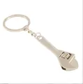 Miniature adjustable wrench keychain in silver zinc alloy with realistic screw mechanism - Simulated Adjustable Wrench