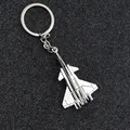 Sleek silver fighter jet keychain made of polished zinc alloy metal for aviation fans - Silver Fighter Jet