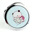 Mini specchio da trucco pieghevole panda a doppia faccia con guscio in metallo - Blu Un Orso