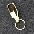 Polierter goldener Metall Schlüsselanhänger für Herren im Auto-Design mit Karabiner - Gold (GX-469)