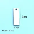 Polished stainless steel rectangular tag pendant for DIY engraving 3cm x 0.9cm - Rectangular Tag Style (3x0.9cm Tag)