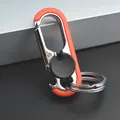Polierter Zinklegierung Schlüsselanhänger mit orangefarbenem Griff und Flaschenöffner - Orange