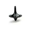 Polished black metallic stress relief spinning top with mirror finish and sleek design - Black