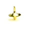 Polished gold metal decompression spinning top with classic totem design - Gold