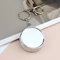 Posacenere portatile rotondo in metallo argento con portachiavi e moschettone - Stile Portachiavi E Chiusura a Moschettone