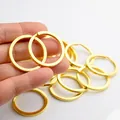 Flat 32mm gold metal split key rings and circle loop fasteners for keychains - 32mm / Gold