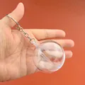 Durchsichtiger Acryl-Kugelanhänger mit befüllbarer Kugel und silbernem Schlüsselring - Öffnbare transparente Schale