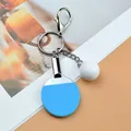 Miniature blue table tennis paddle and ball keychain, ideal for sports fans gift. - Blue Lobster Clasp Style / Blue