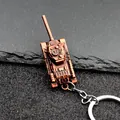 Llavero de tanque de metal bronce vintage con detalles militares realistas - Cobre