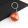Close-up of acrylic basketball keychain with realistic texture in transparent shell - Basketball Only