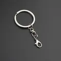 Duurzame zilveren platte metalen sleutelring met draaioog en een karabijnsluiting - 32mm Platte Ring met Karabijnsluiting / Nikkel