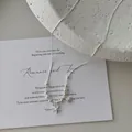 S925 sterling silver ocean necklace with starfish shell charms and small white pearls - Pearl Style