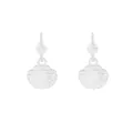 Orecchini in argento S925 a forma di conchiglia con trame radiose su sfondo bianco - Argento 925 / Conchiglia-Oro Bianco
