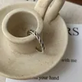 Bague vintage torsadée en argent sterling S925 avec un design tissé classique sur une tasse - Ouvert Réglable / Style Tressé Épais