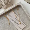 Elegante goldene S925 Sterlingsilber Sternenkette mit Diamant-Rhombus-Anhänger - Gold