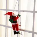 Babbo Natale che si arrampica su una scala di corda per decorazioni natalizie da finestra - Scala per una persona / 25cm