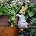 Garden resin frog and rabbit hanging pot ornaments for flowerpot edge decoration - Rabbit