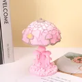 European style pink mushroom table lamp decoration with textured resin finish for desk decor - Pink Mushroom (WC002)