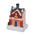 Christmas glowing resin miniature house with Toy Land design and snowy glitter finish - Style A